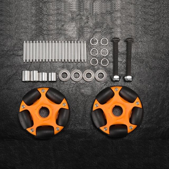 2PCS 58Mm Nylon Omni Wheel With Metal Shaft And M6*60MM Screw For Brompton Fender Roller Rack Wheels Upgrade Essories Parts