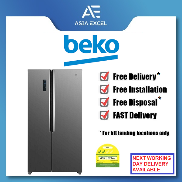 BEKO GNO5231XPSG 521L STAINLESS STEEL SIDE BY SIDE REFRIGERATOR